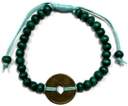 AWM Szerencsehozó karkötő - 1 pénzes zöld (BFGx-02)