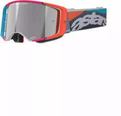 Alpinestars cross szemüveg Supertech Stream ABS | Szürke-Kék-Rózsaszín-Narancssárga - tükrös ezüst lencsével