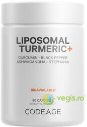 Codeage Turmeric Lipozomal Fermentat + Piper Negru + Curcumin + Ghimbir 90cps