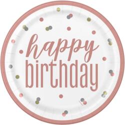 Unique Farfurii happy birthday roz 23 cm Costum bal mascat copii
