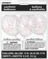 Unique Baloane latex confetti roz 6 buc 30 cm Costum bal mascat copii