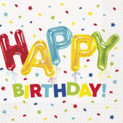 Unique Servetele happy birthday confetti 33x33 cm Costum bal mascat copii