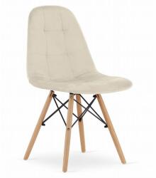 LEOBERT Scaun stil scandinav, Artool, Dumo, catifea, lemn, bej, 45x53x84 cm (3895_1)