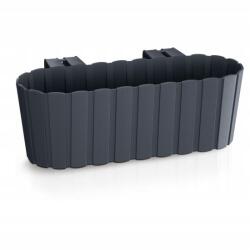 Prosperplast Jardiniera decorativa, suport plastic, antracit, 4.9 L, 38.3x21.2x13 cm, Boardee Hook (DDECZ400-S433)