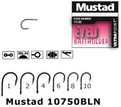 Mustad Carlige Mustad 10750bln Negre, Forjate, 2 Spini, Nr 8, 10 Buc Plic (m.10750bln.8)