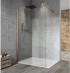 SAPHO VARIO GOLD MATT Fix zuhanyfal, fali profillal, merőleges merevítő nélkül, transzparent üveg, 800mm (GX1280-01)