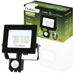 Lumileds ZUNA2 LED reflektor 10W 900lm 4000K IP44 fekete mozgásérzékelő LUMILED (LUMNAS1056) - lindlight