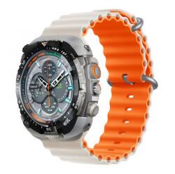 DEVIA Apple Watch Series 7 45mm deluxe sport pótszíj (egyedi méret, nagy, szilikon, állítható, hullám) bézs/narancssárga (GP-160491GP-160491)