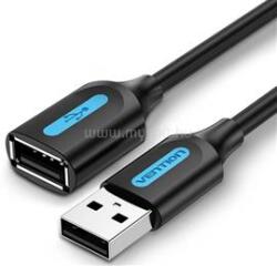 Vention USB-A 2.0/M -> USB-A 2.0/F hosszabbító PVC 1m kábel (fekete) (CBIBF) (CBIBF)