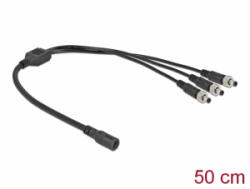 Delock DC megosztó kábel 5, 5 x 2, 1 mm 1 db. anya 3 db. apa csavarható (86572) - aqua