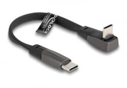 Delock USB 2.0 Laposkábel USB Type-C apa - USB Type-C apa USB Type-C apa hajlított PD 3.0 60 W 14 cm fekete (80750)
