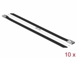 Delock Rozsdamentes Acél Kábelkötegek Hossza 200 x Szélesség 7, 9 mm fekete 10 db. (18813) - aqua