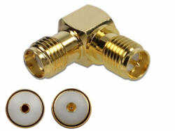 Delock Adapter, SMA csatlakozóhüvely apa RP-SMA csatlakozóhüvely 90 10 GHz (89953)