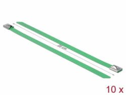 Delock Rozsdamentes Acél Kábelkötegek Hossza 200 x Szélesség 7, 9 mm zöld 10 db. (18805) - aqua