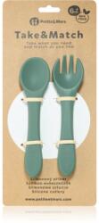 Petite&Mars Take&Match Silicone Cutlery прибор Misty Green 6 m+ 2 бр