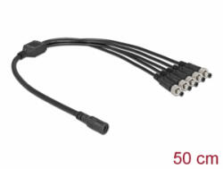 Delock DC megosztó kábel 5, 5 x 2, 1 mm 1 db. anya 5 db. apa csavarható (86590) - aqua
