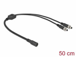 Delock DC megosztó kábel 5, 5 x 2, 1 mm 1 db. anya 2 db. apa csavarható (86571) - aqua