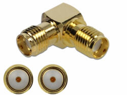 Delock Adapter, SMA csatlakozóhüvely apa SMA csatlakozóhüvely 90 10 GHz (89952) (89952)