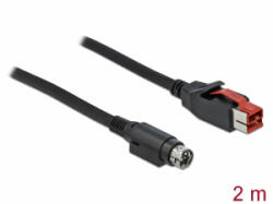 Delock PoweredUSB kábel apa 24 V > Mini-DIN 3 tűs apa 2 m, POS nyomtatókhoz és csatlakozókhoz (85946) (85946)