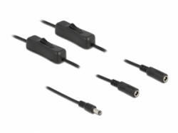 Delock DC kábel 5, 5 x 2, 1 mm apa 2 db. DC anya kapcsolóval ellátott, 1 m (86794) - aqua