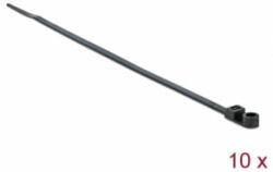 Delock Kábelkötöző szorító fűzőlyukkal Hx 300 x Sz 4, 8 mm, 10 darab fekete (18951) (18951)