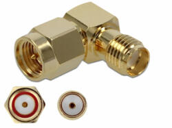 Delock Adapter SMA-dugó apa SMA csatlakozóhüvely 90 10 GHz (89979) (89979)