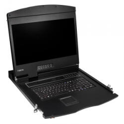 LogiLink KVM-konzol 19'-es képernyővel, HDMI, Full HD, USB-A, PS/2, QWERTZ billentyűzet (LC903GE)