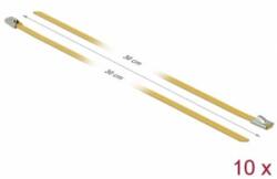 Delock Rozsdamentes Acél Kábelkötegek Hossza 300 x Szélesség 4, 6 mm sárga 10 db. (18786) (18786) - aqua