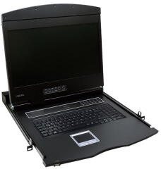LogiLink KVM-konzol 19'-es képernyővel, VGA, USB-A, PS/2, QWERTZ billentyűzet (LC902GE)