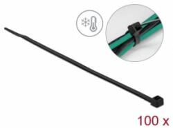 Delock Kábelkötöző ellenáll a hideg hőmérsékletnek hossza 300 x szélessége 4, 8 mm, 100 db. Fekete (19202) (19202) - aqua