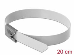 Delock Rozsdamentes Acél Kábelkötegek Hossza 200 x Szélesség 7, 9 mm fehér 10 db. (18821) - aqua