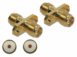 Delock Adapter, SMA hüvely apa SMA hüvely, panelrögzítés 10 GHz (89980) (89980)