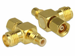 Delock adapter SMC jack > SMC dugó > SMA jack T-darab (89629)