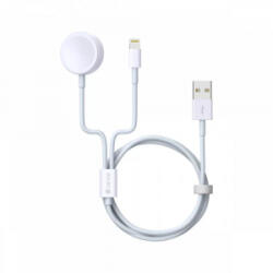 DEVIA 2in1 Smart Lightning és mágneses Apple Watch töltőkábel 1.2m fehér (EA199)