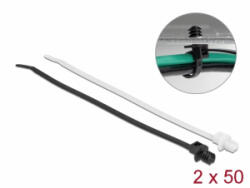 Delock Kábelkötegelő vékony lemez alappal hossza 200 mm szélessége 4, 8 mm, 100 db. (19502) - aqua