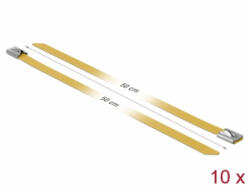 Delock Rozsdamentes Acél Kábelkötegek Hossza 500 x Szélesség 7, 9 mm sárga 10 db. (18792) (18792) - aqua