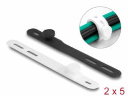 Delock Kötöző készlet 10 db-os, puha, flexibilis, újrahasznosítható, fekete / fehér (19005) (19005) - aqua