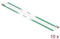 Delock Rozsdamentes Acél Kábelkötegek Hossza 300 x Szélesség 4, 6 mm zöld 10 db. (18802) - aqua