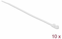 Delock Kábelkötöző szorító fűzőlyukkal Hx 300 x Sz 4, 8 mm, 10 darab fehér (18946) (18946)