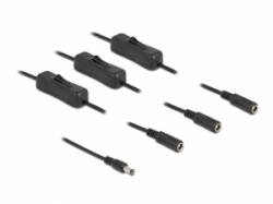 Delock DC kábel 5, 5 x 2, 1 mm apa 3 db. DC anya kapcsolóval ellátott, 1 m (86795) - aqua