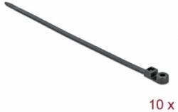 Delock Kábelkötöző szorító fűzőlyukkal Hx 300 x Sz 7, 6 mm, 10 darab fekete (18952) (18952)
