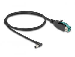 Delock PoweredUSB kábel apa 12 V - DC 5, 5 x 2, 5 mm apa ívelt 1 m (80609) (80609) - aqua