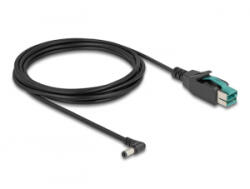 Delock PoweredUSB kábel apa 12 V - DC 5, 5 x 2, 5 mm apa ívelt 3 m (80611)