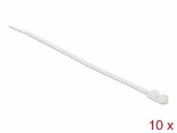 Delock Kábelkötöző szorító fűzőlyukkal Hx 160 x Sz 4, 8 mm, 10 darab fehér (18944) (18944)
