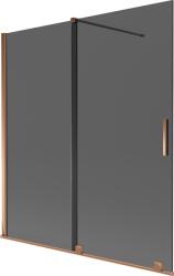 Mexen Velar, 2 szárnyas eltolható kádparaván 150 x 150 cm, 8mm szürke üveg, rózsaszín arany, 896-150-000-41-60 (896-150-000-41-60)