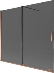 Mexen Velar, 2 szárnyas eltolható kádparaván 180 x 150 cm, 8mm szürke üveg, rózsaszín arany, 896-180-000-41-60 (896-180-000-41-60)