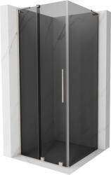 Mexen Velar L, zuhanykabin tolóajtóval 100 x 100 cm, 8mm szürke üveg, csiszolt acél, 871-100-100-43-97 (871-100-100-43-97)