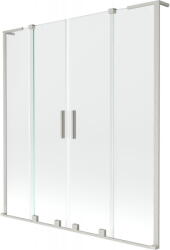Mexen Velar L Duo, 2 szárnyas eltolható kádparaván 160 x 150 cm, 8mm átlátszó üveg, csiszolt acél, 896-160-003-02-97 (896-160-003-02-97)