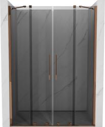 Mexen Velar Duo, tolózuhanyajtó nyitáshoz 160 cm, 8mm szürke üveg, rózsaszín arany, 871-160-000-42-60 (871-160-000-42-60)