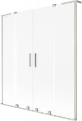 Mexen Velar L Duo, 2 szárnyas eltolható kádparaván 140 x 150 cm, 8 mm-es mattüveg, csiszolt acél, 896-140-003-32-97 (896-140-003-32-97)